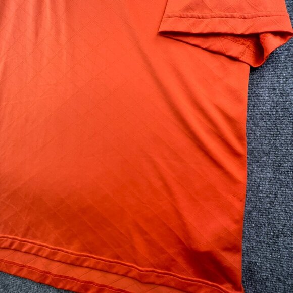 Adidas Golf Short Sleeve Men's Polo Shirt Orange Large Geometric Adult Polyester - Picture 14 of 16